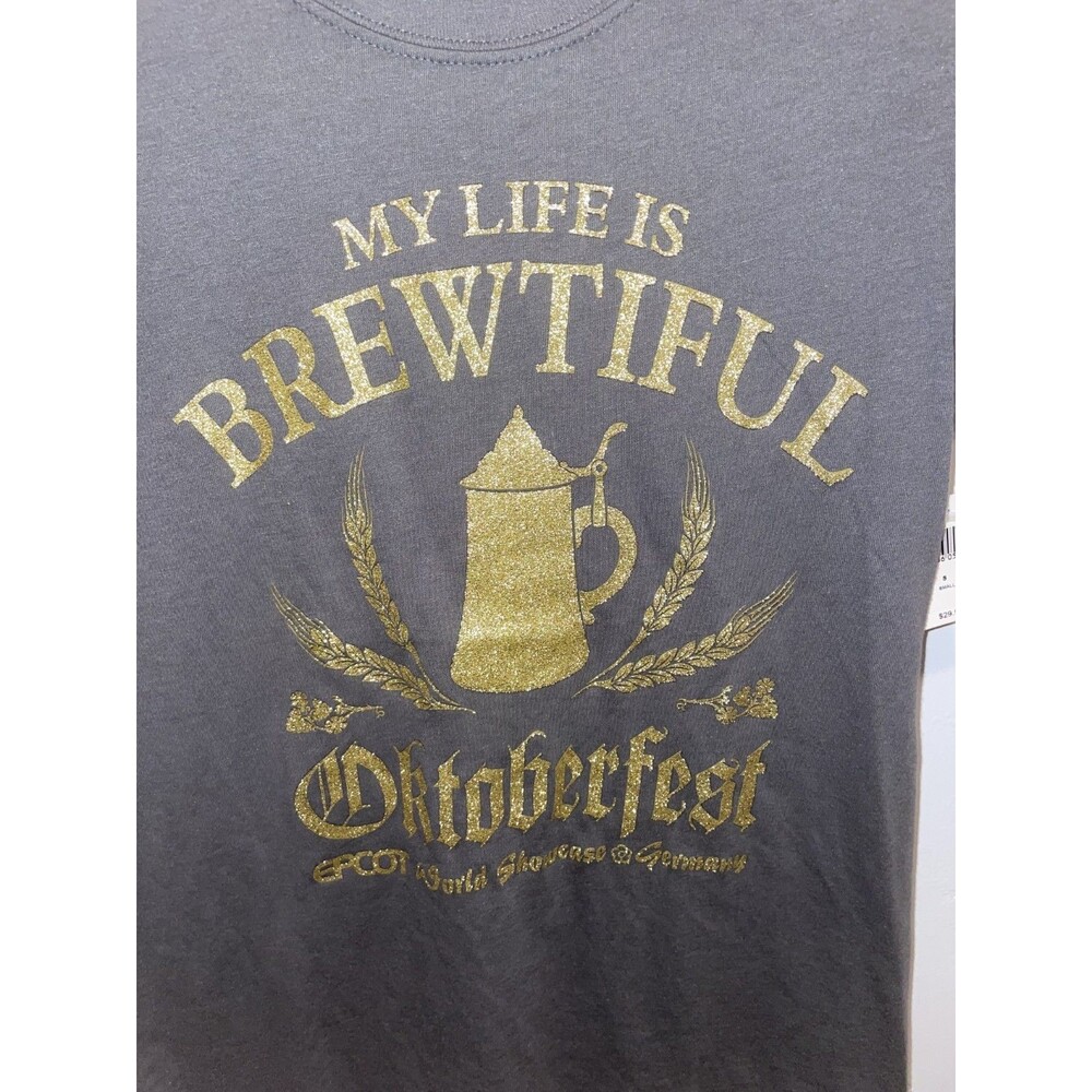 Disney World EPCOT My Life Is Brewtiful Oktoberfest Germany Women's T-Shirt Sz S - Picture 2 of 8